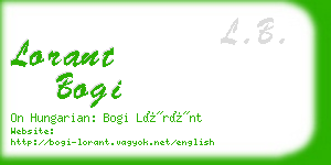 lorant bogi business card